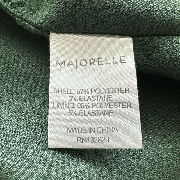 REVOLVE MAJORELLE Green Nina Satin Wrap Mini Spaghetti Strap Dress Women's Large - Picture 9 of 12